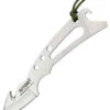 Aitor 16026 Skeletal Gut-hook Skinner JKII, 1.37" SS Plain Blade, SS Handle, OD Green Lanyard, OD Green Canvas Sheath