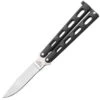 Bear & Son BC113B Butterfly, 4" Closed, SS Plain Blade, Black Epoxy Coated Handles