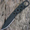 BlackJack Model 155 Neck Knife Black Finish W/ Leather Sheath