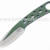 BlackJack Model 155 Neck Knife Green Finish W/Sheath