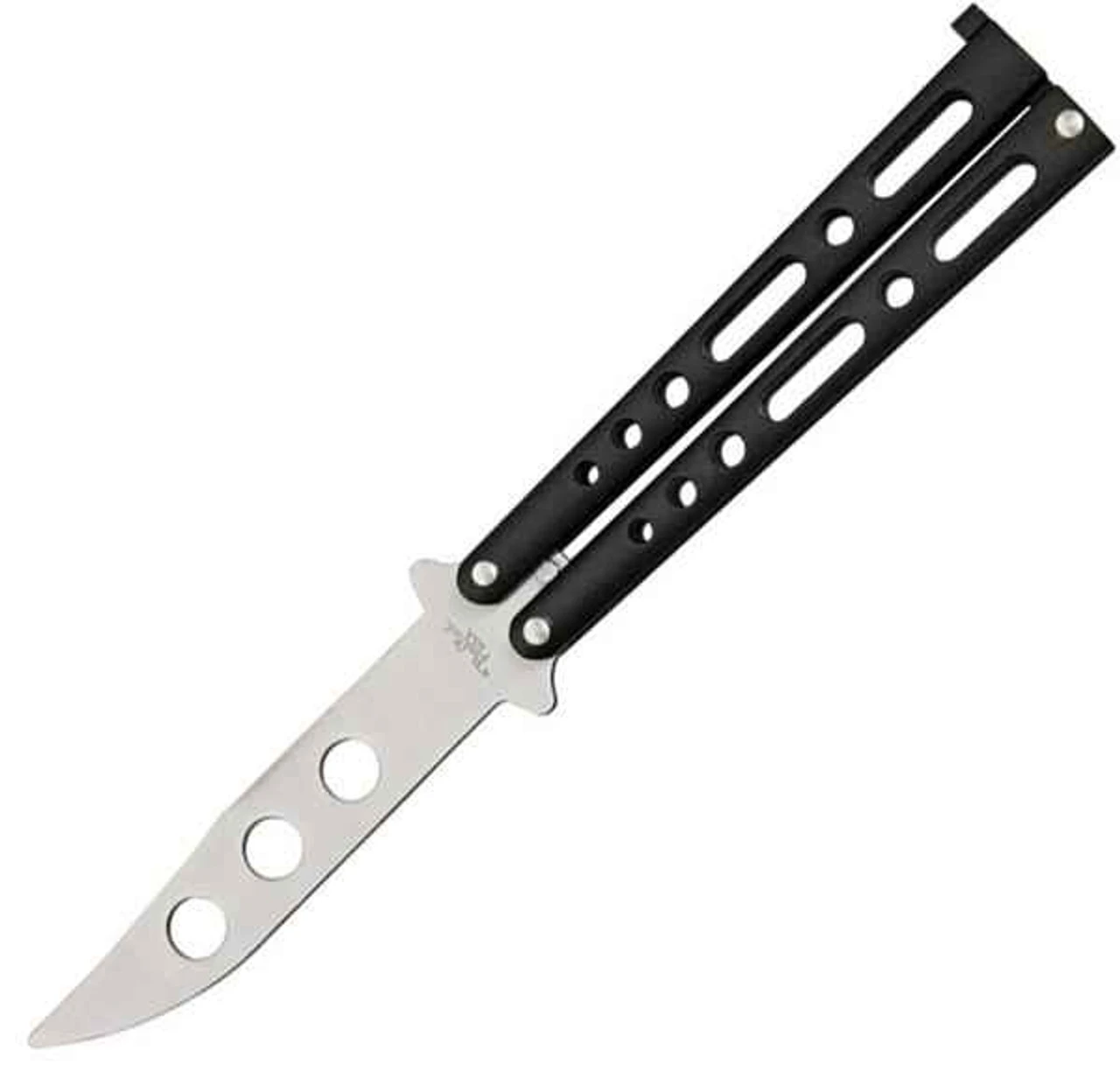 BenchMark Balisong Trainer Knife - Black Metal Alloy (4" Trainer Blade) 1 BenchMark Balisong Trainer Knife - Black Metal Alloy (4" Trainer Blade)