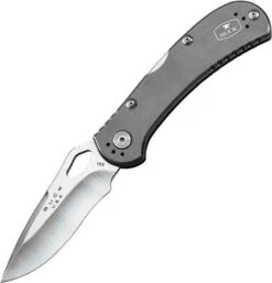 Buck Knives Buck 722GYS1 Spitfire, 3.25" 420HC Plain Blade, Gray Aluminum Handle
