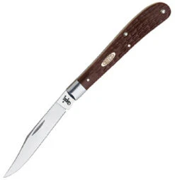 Case 135 Working Barehead Slimline Trapper, Jigged Brown Synthetic Handle (61048 SS)