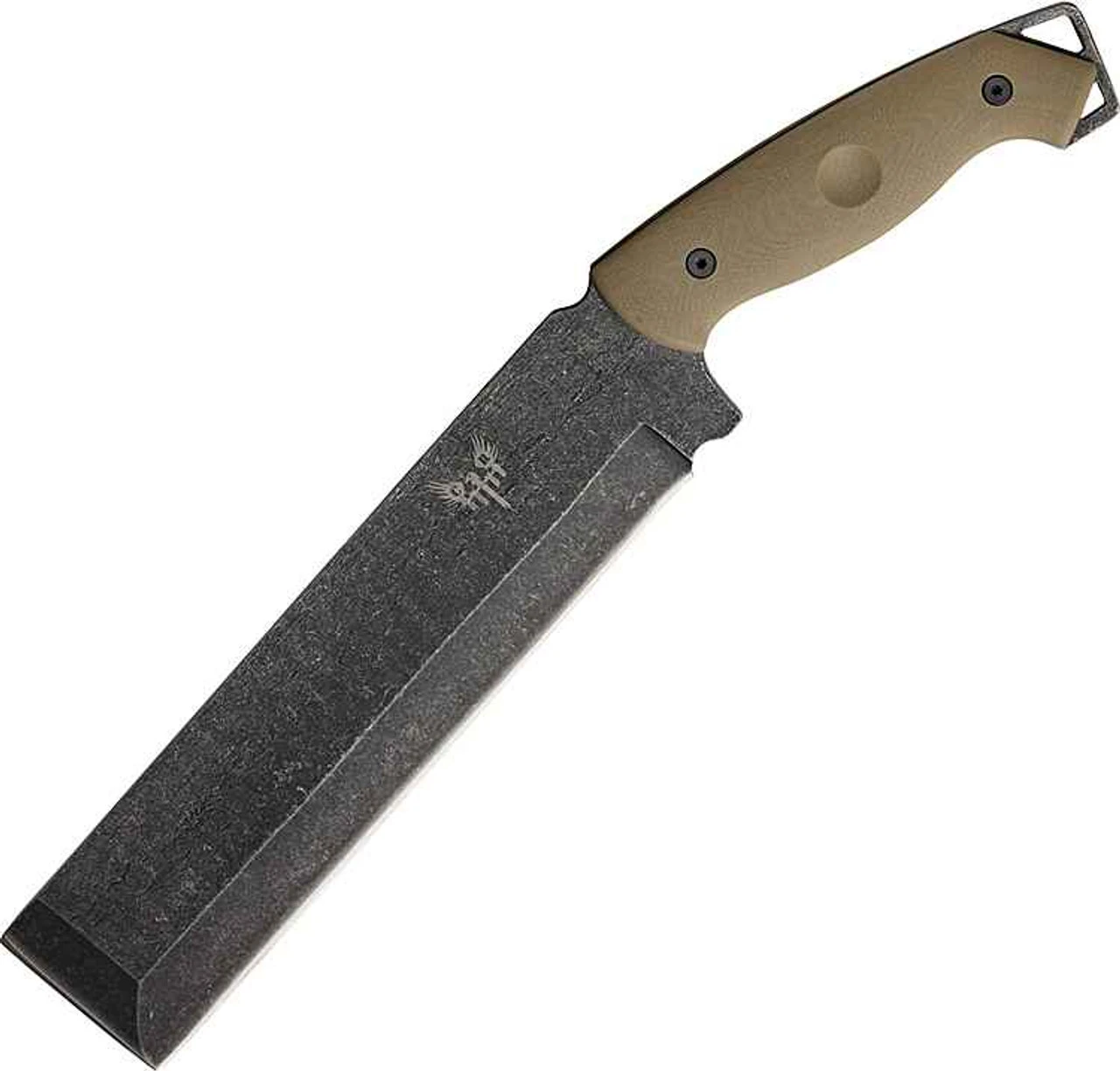 Combat Ready Cuma Battle, Cleaver Blade, Tan G10 Handle 1 Combat Ready Cuma Battle, Cleaver Blade, Tan G10 Handle
