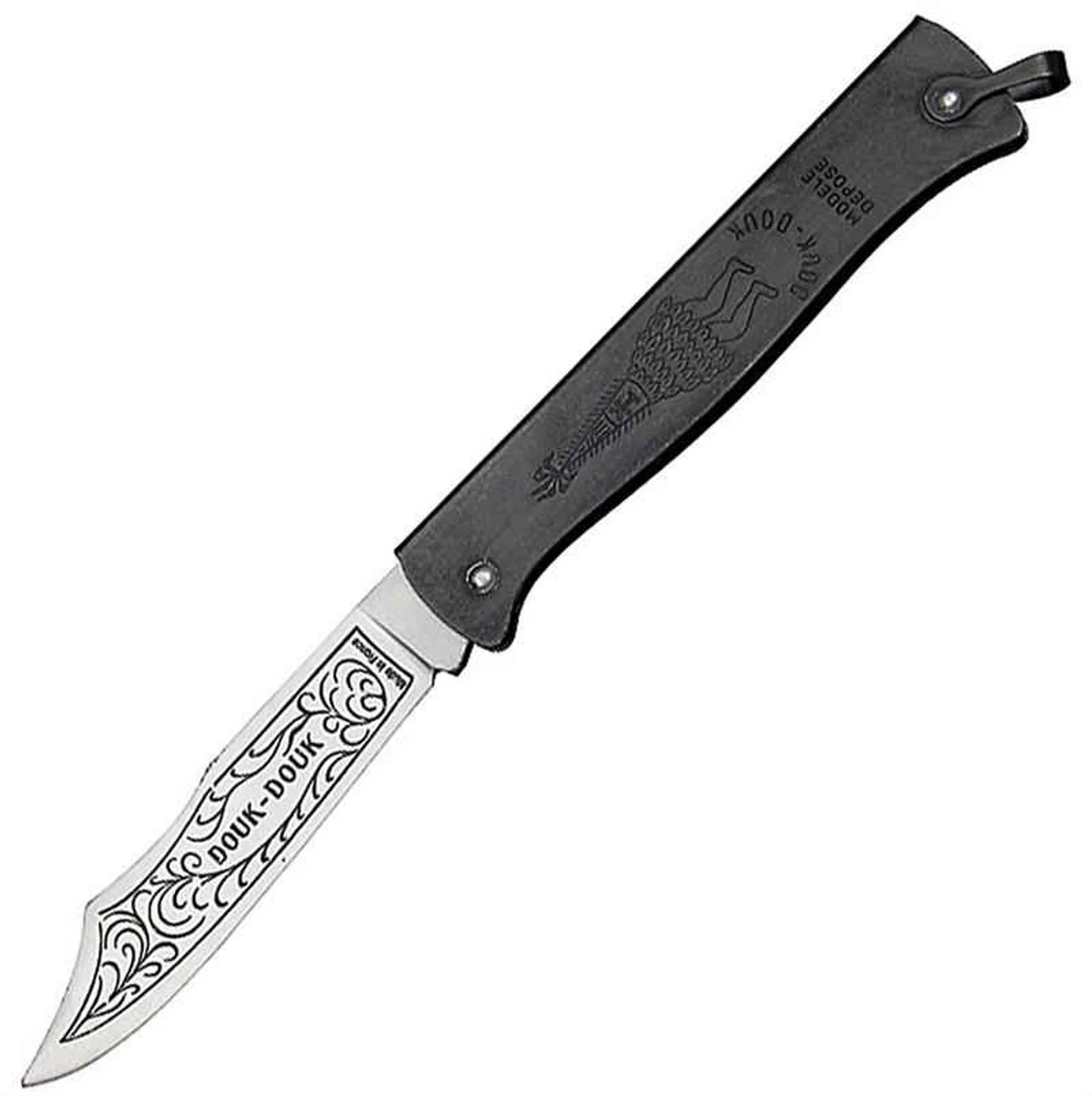 Douk-Douk Folder, Carbon Steel, Ferro-Blackened Folded Steel Handles 1 Douk-Douk Folder, Carbon Steel, Ferro-Blackened Folded Steel Handles