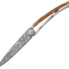 Deejo DEE1CB014 Art Nouveau, 3.75" 3Cr13 SS Plain Blade, Juniper Wood Handle